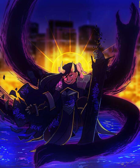 kaiju sushi chef (2020) digital illustration Piece made as a commission for Ava Bowman.