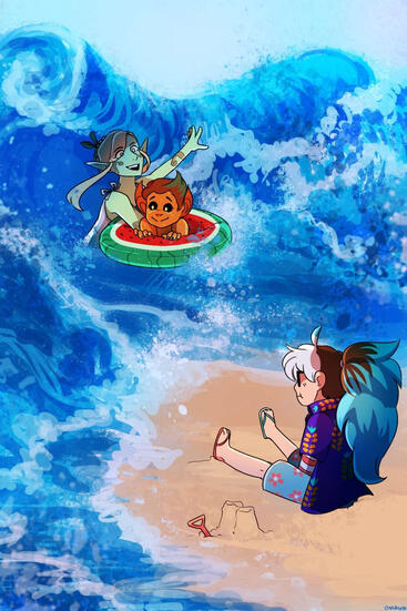 yes they can swim. no they will no be swimming (2020) digital illustration