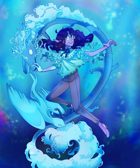 tamed leviathan (2022) digital illustration