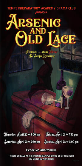 arsenic and old lace (2023) digital illustration Piece made for Tempe Preparatory Academy in a promotional capacity