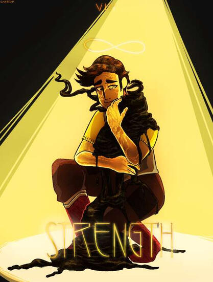 Strength (2021) digital illustration Part of the Animus Vitrum Major Arcana tarot series.