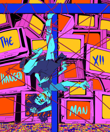 the hanged man (self portrait) (2022) digital illustration